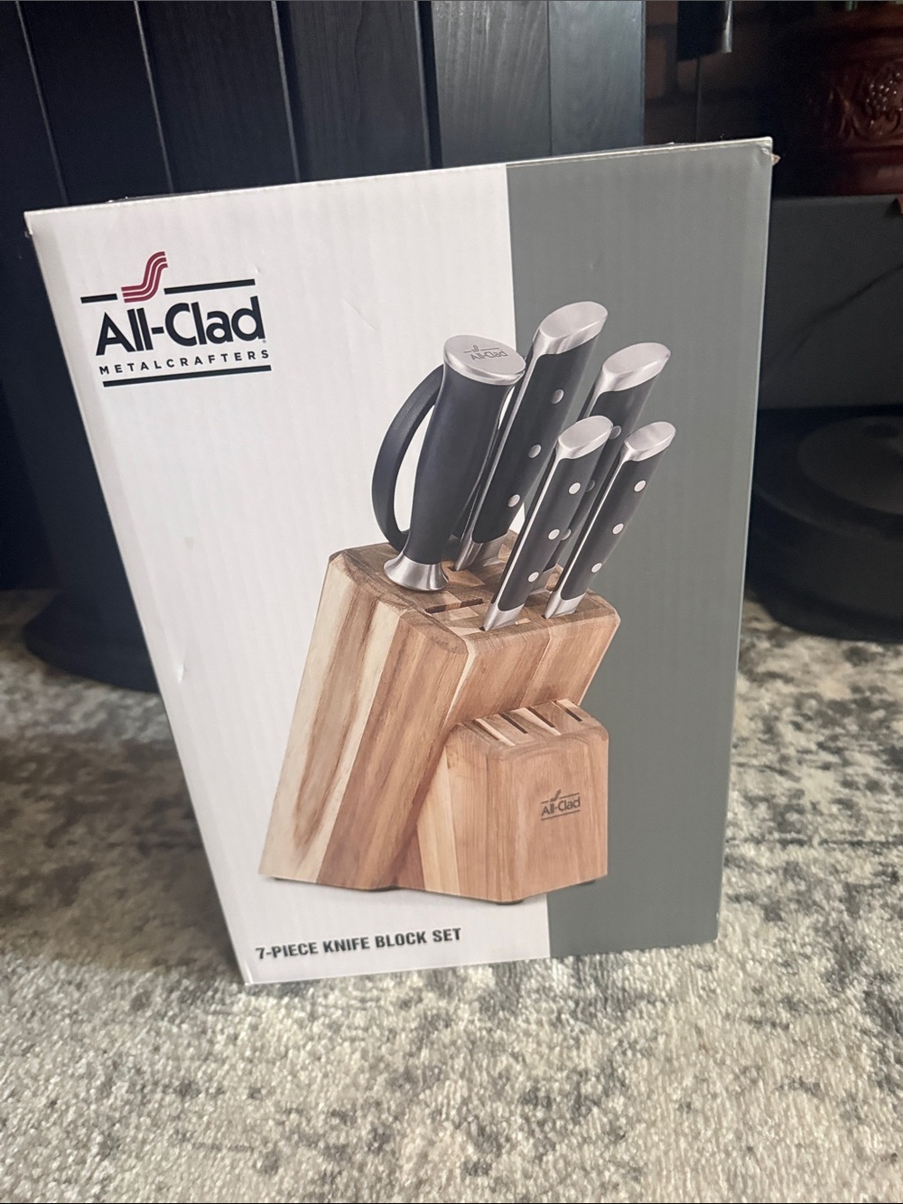 All-Clad 7-Piece Knife Block Set with Black Handles